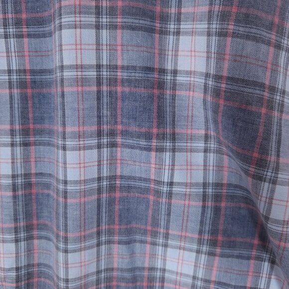 Flag & Anthem Westley Button Shirt Mens 4XLB Plaid Soft Blue Coral Vintage Fit - Picture 7 of 12